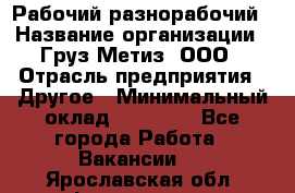 Рабочий-разнорабочий › Название организации ­ Груз-Метиз, ООО › Отрасль предприятия ­ Другое › Минимальный оклад ­ 25 000 - Все города Работа » Вакансии   . Ярославская обл.,Фоминское с.